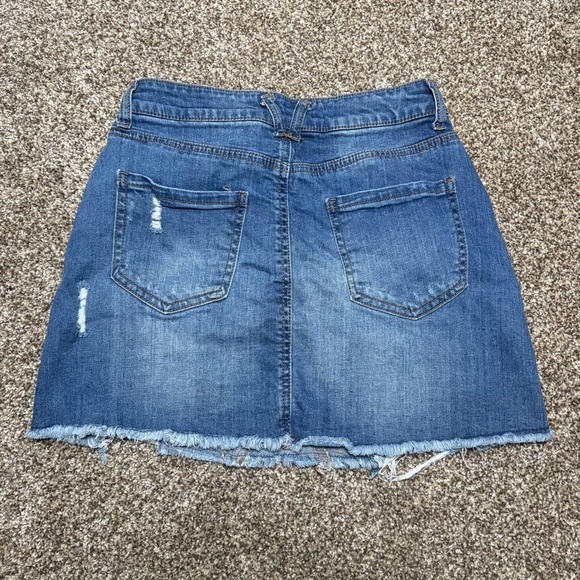 Wax Jean Blue Distressed Mini Skirt - Picture 13 of 13